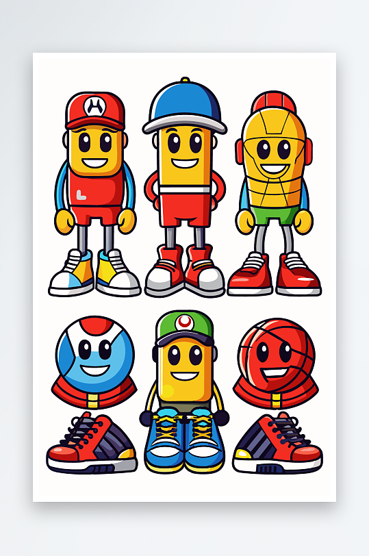 运动装备图标插画元素-众图网