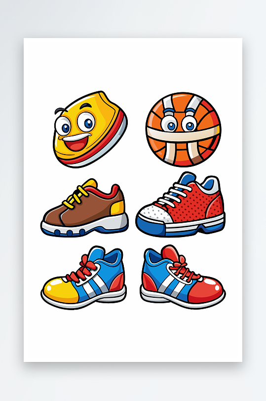 运动装备图标插画元素-众图网