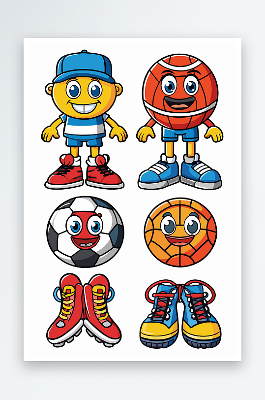 运动装备图标插画-众图网