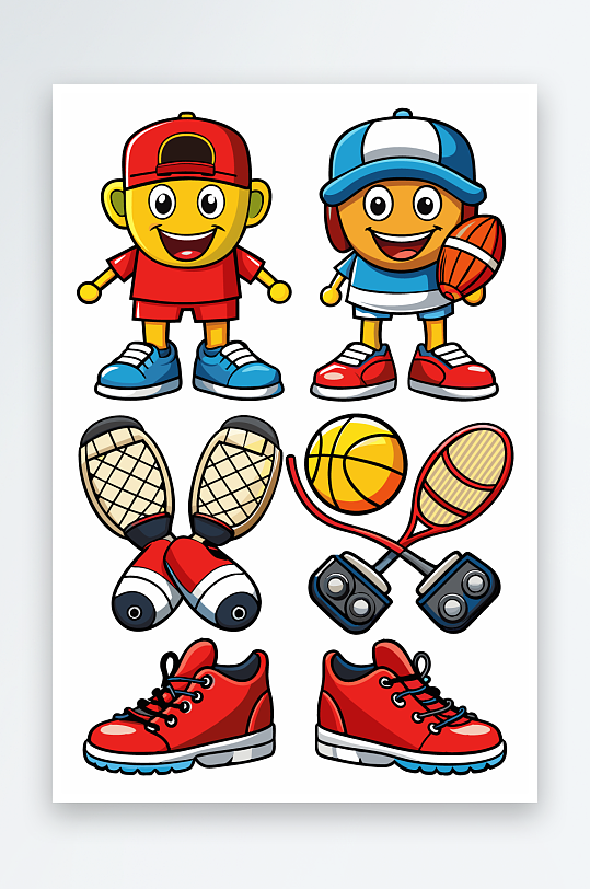 运动装备图标插画-众图网