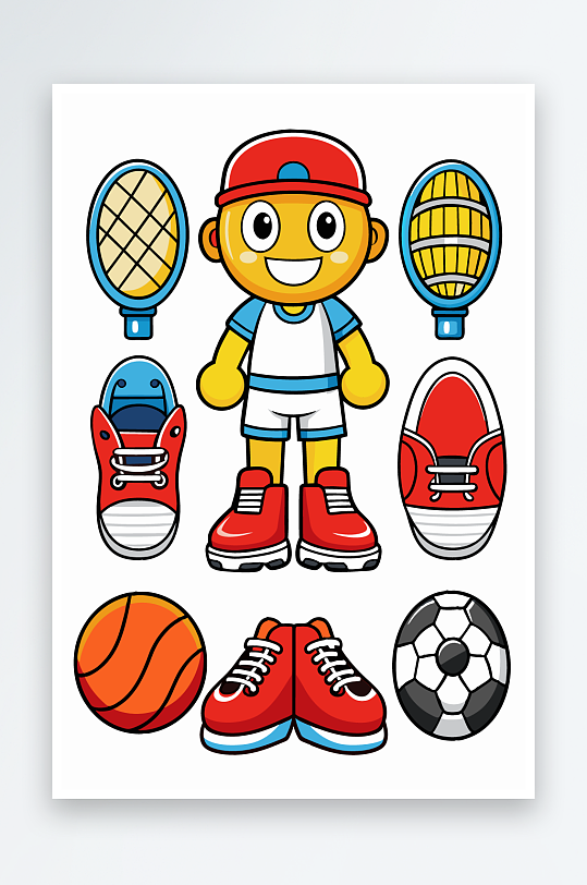 运动装备图标插画-众图网