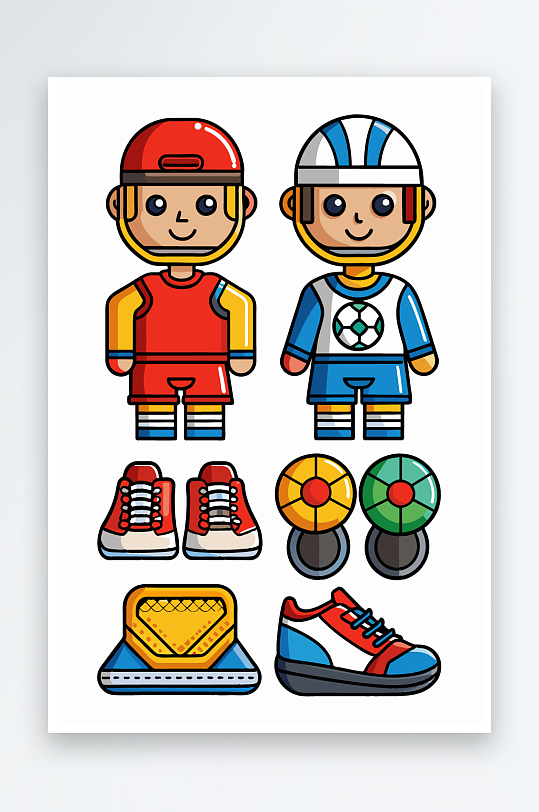 运动装备图标插画-众图网