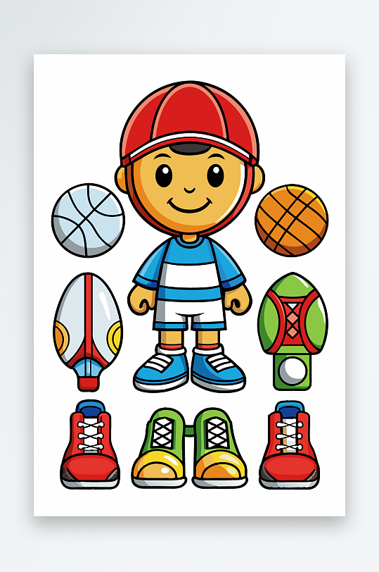 运动装备图标插画-众图网