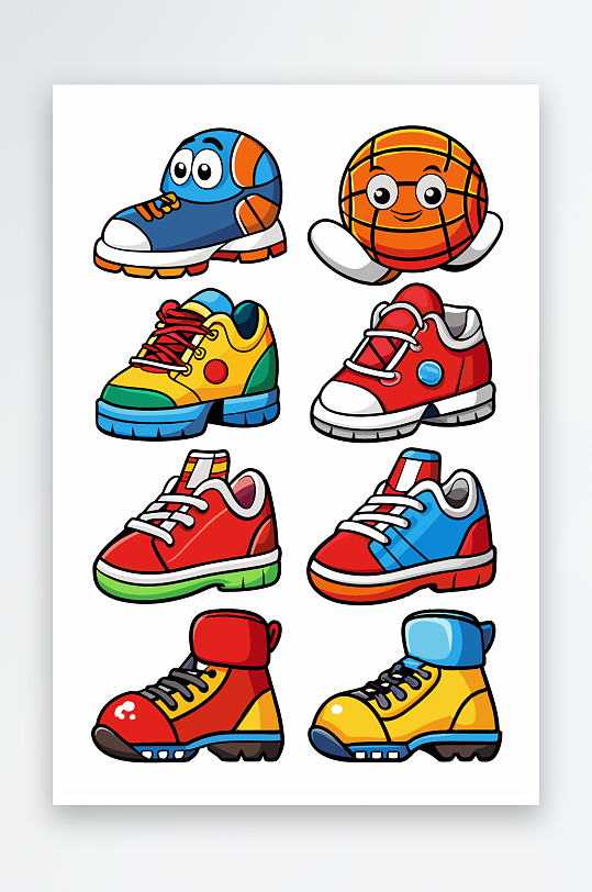 运动装备图标插画-众图网