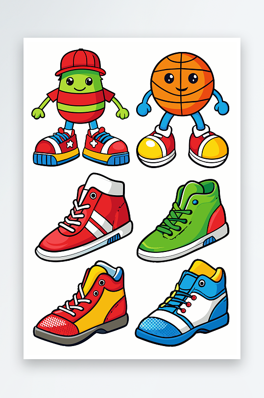 运动装备图标插画元素-众图网