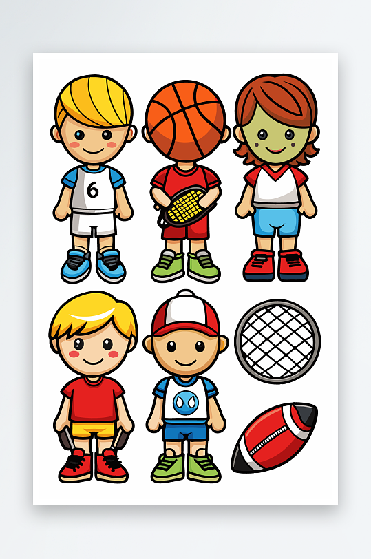 运动装备图标插画元素-众图网