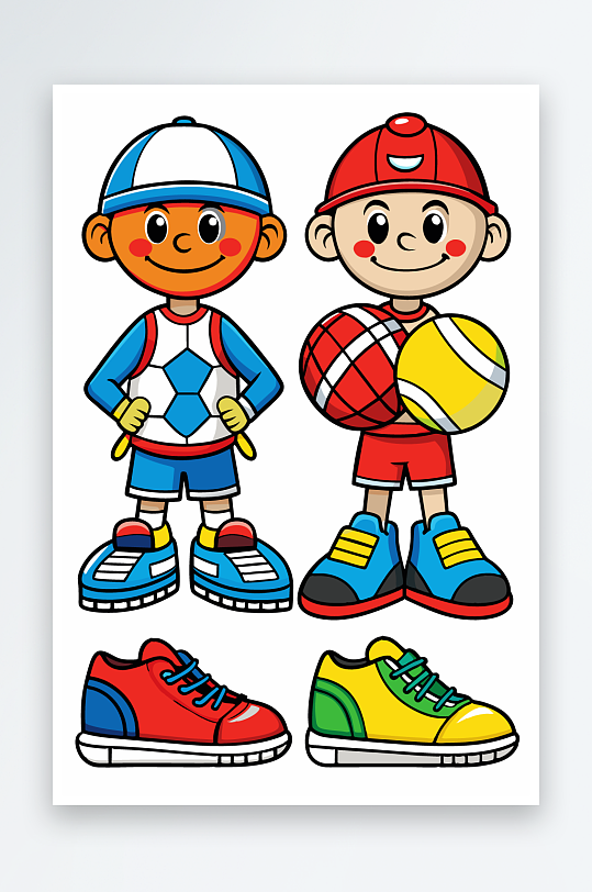 运动装备图标插画-众图网