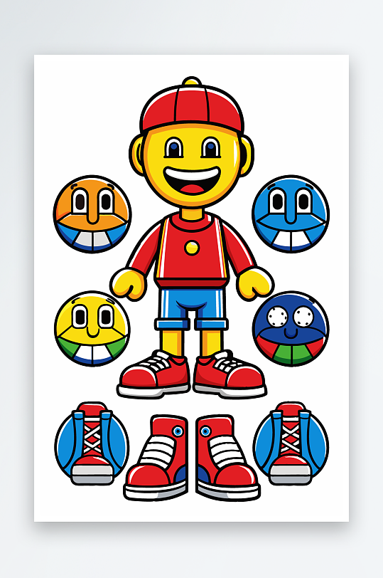 运动装备图标插画-众图网