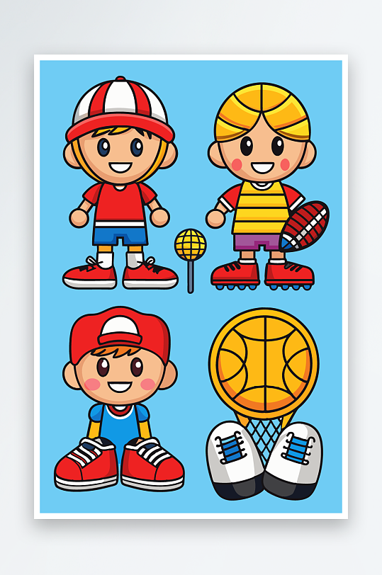 运动装备图标插画-众图网