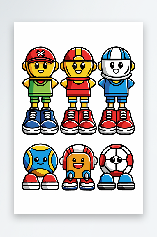 运动装备图标插画元素-众图网