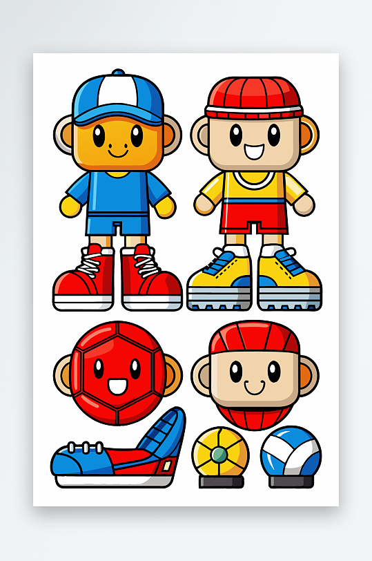 运动装备图标插画-众图网