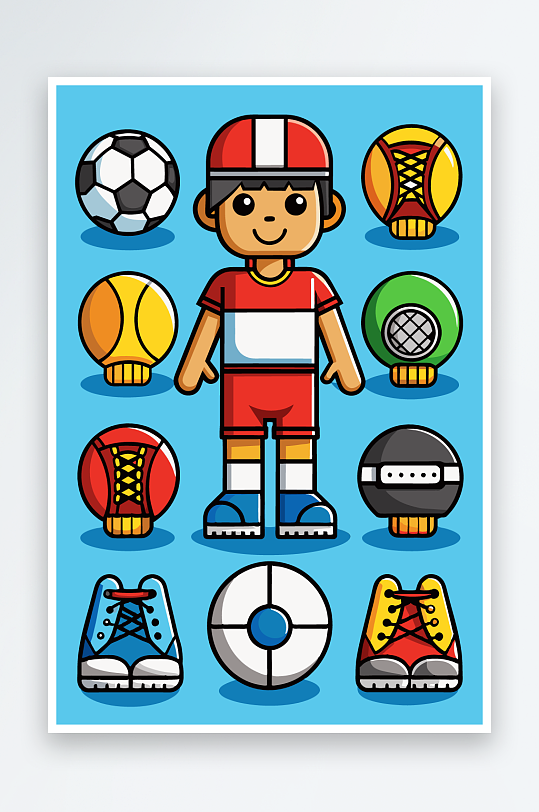 运动装备图标插画-众图网