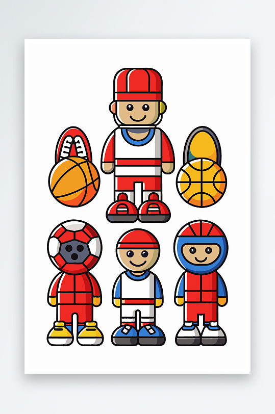 运动装备图标插画元素-众图网