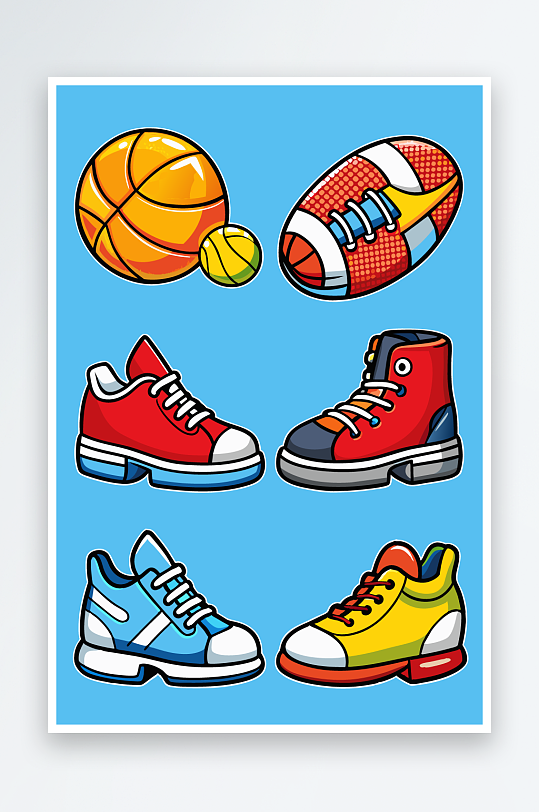 运动装备图标插画-众图网