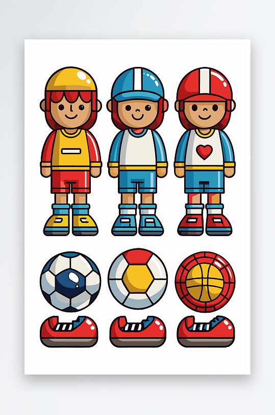 运动装备图标插画-众图网