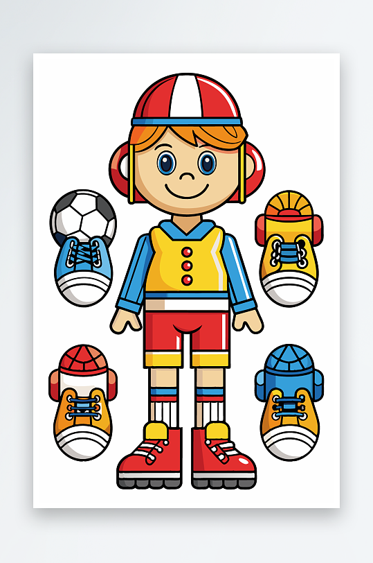 运动装备图标插画元素-众图网