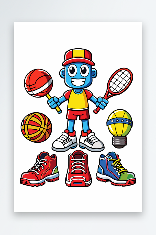 运动装备图标插画元素-众图网