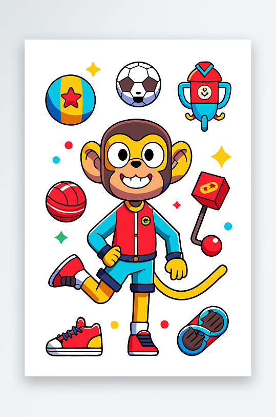 猴子矢量图标插画-众图网