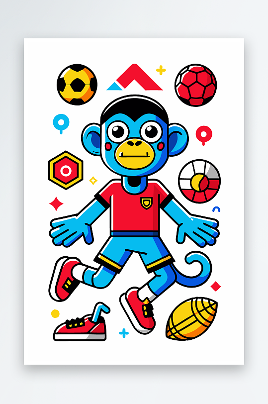 猴子矢量图标插画元素-众图网