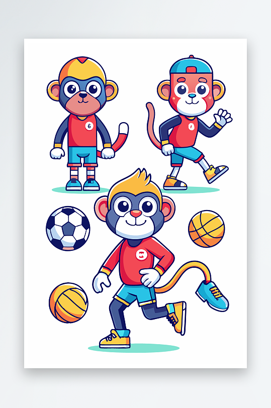 猴子矢量图标插画-众图网