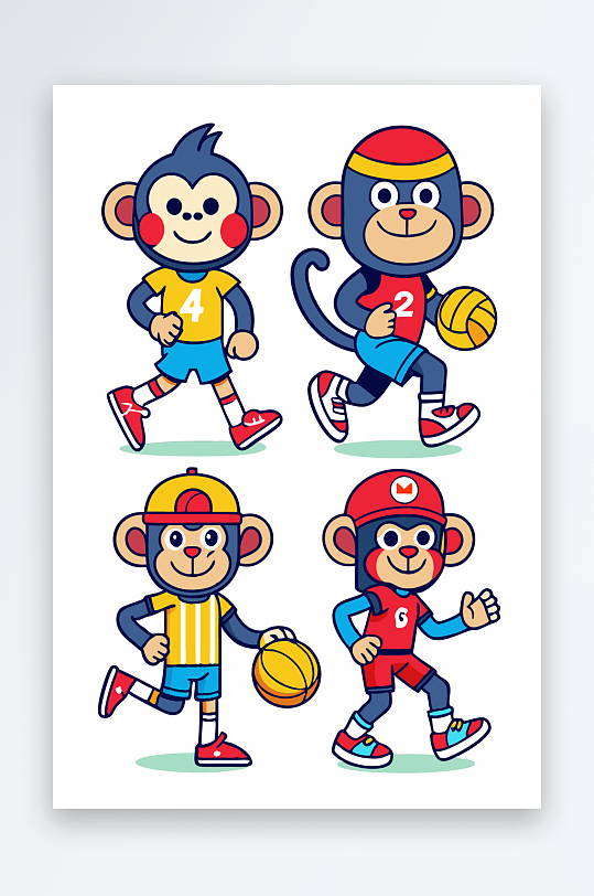 猴子矢量图标插画-众图网