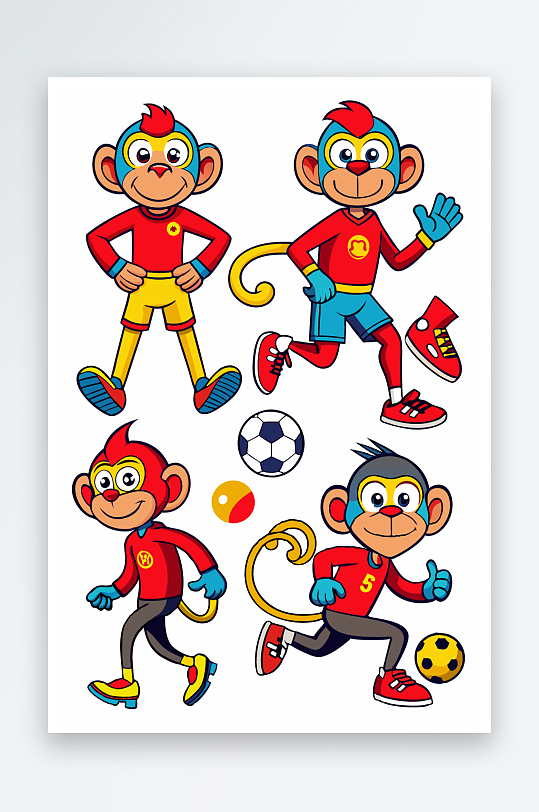 猴子矢量图标插画元素-众图网