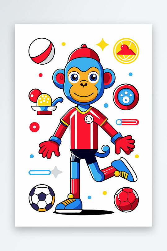 猴子矢量图标插画元素-众图网