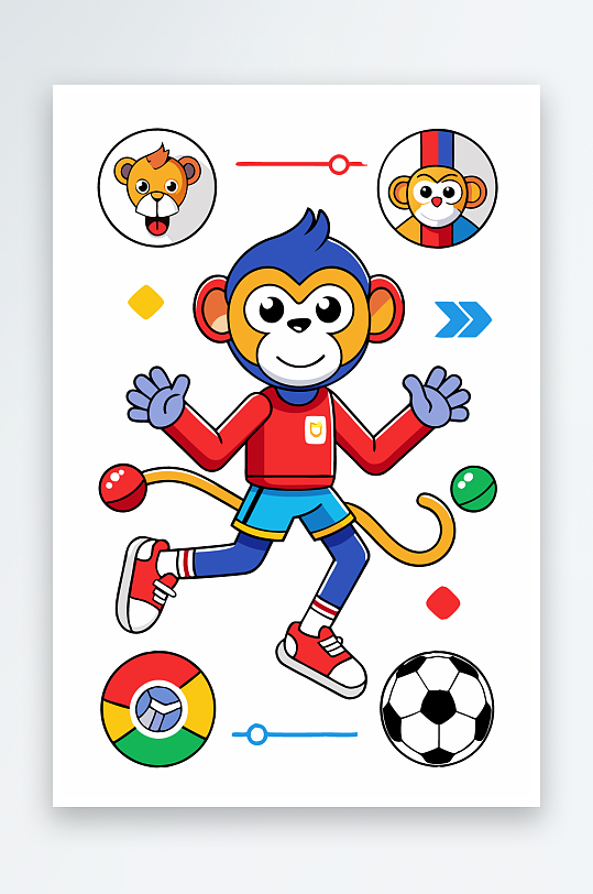 猴子矢量图标插画-众图网