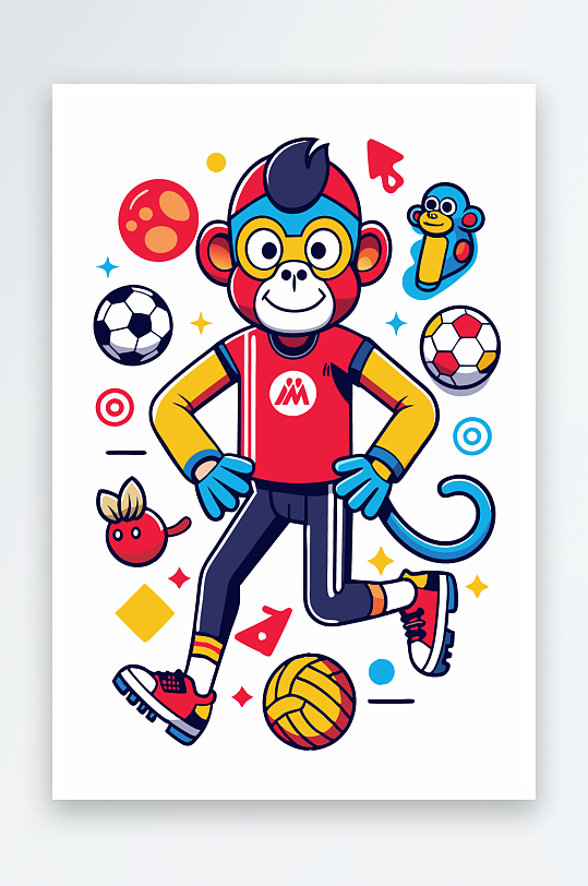 猴子矢量图标插画-众图网