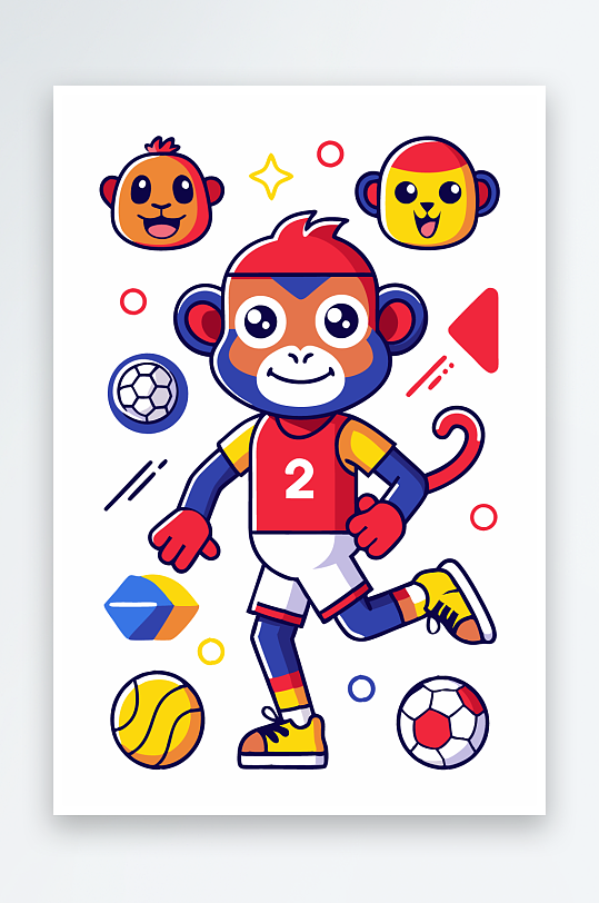 猴子矢量图标插画-众图网