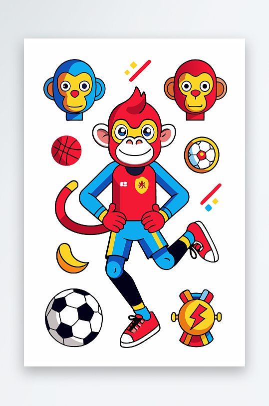猴子矢量图标插画-众图网