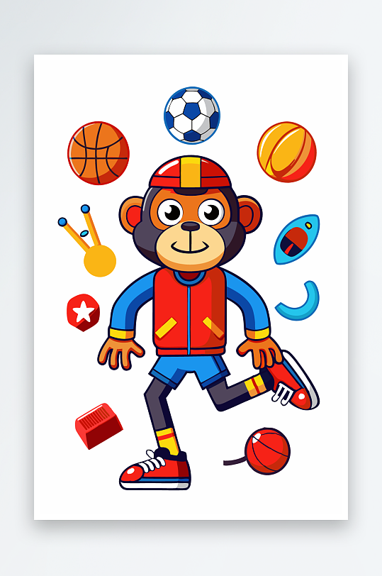 猴子矢量图标插画元素-众图网