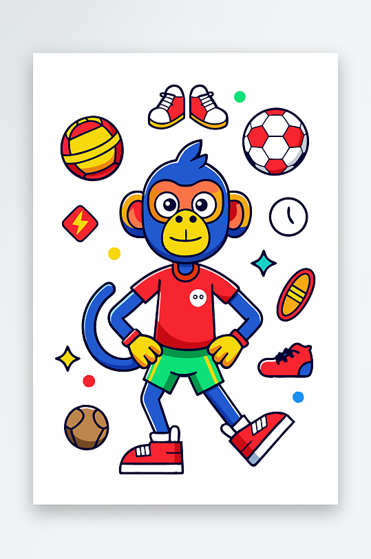 猴子矢量图标插画元素-众图网