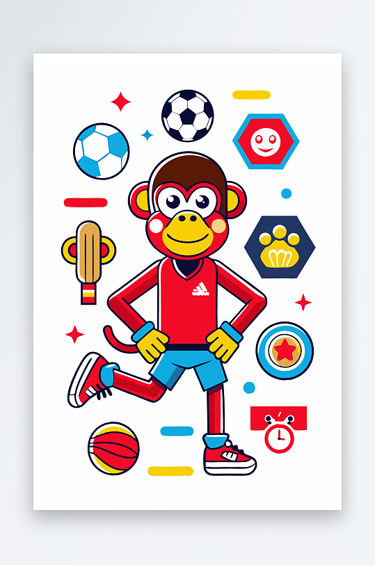 猴子矢量图标插画元素-众图网