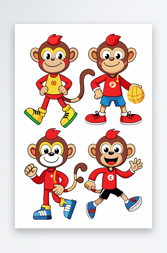 猴子矢量图标插画元素-众图网