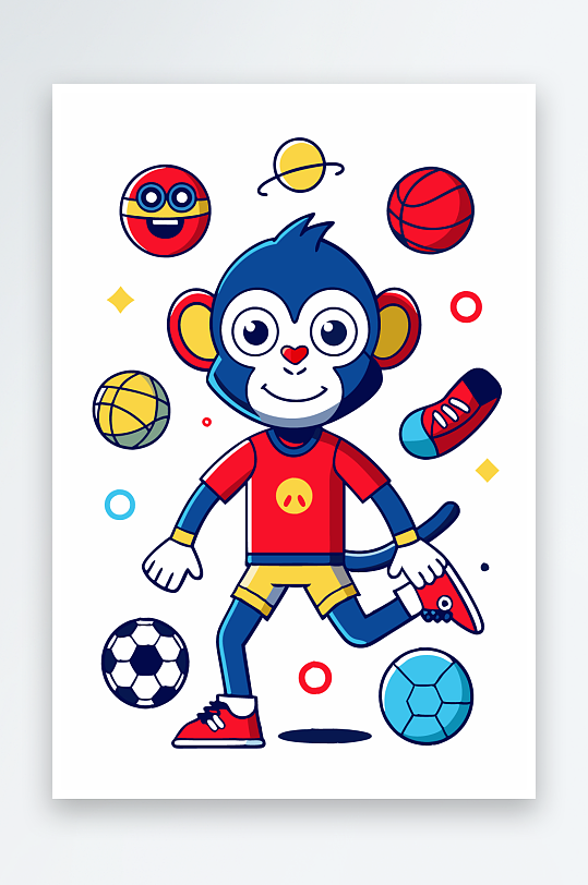 猴子矢量图标插画元素-众图网