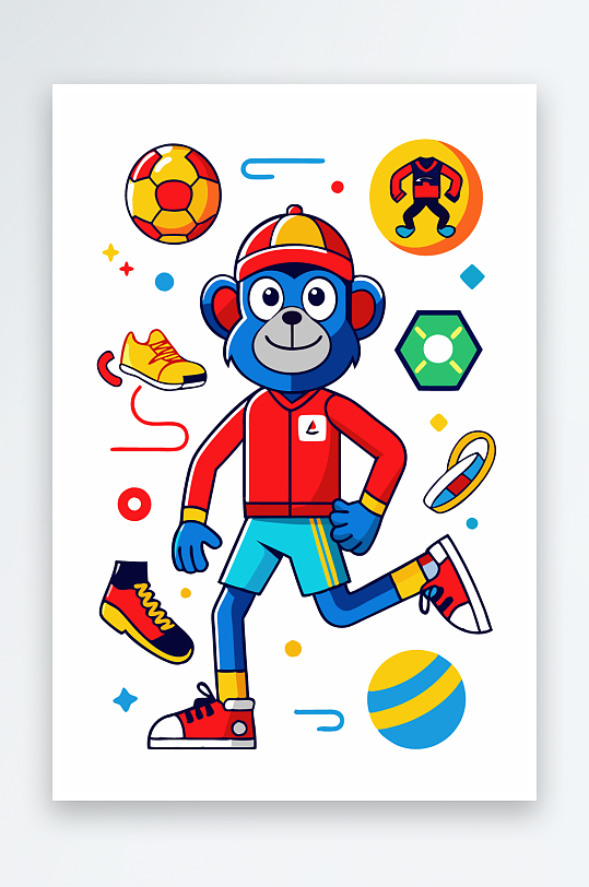 猴子矢量图标插画元素-众图网