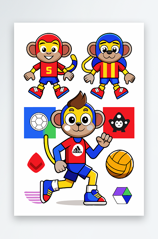 猴子矢量图标插画-众图网