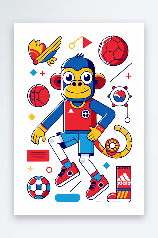 猴子矢量图标插画-众图网