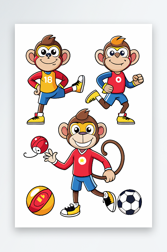 猴子矢量图标插画-众图网