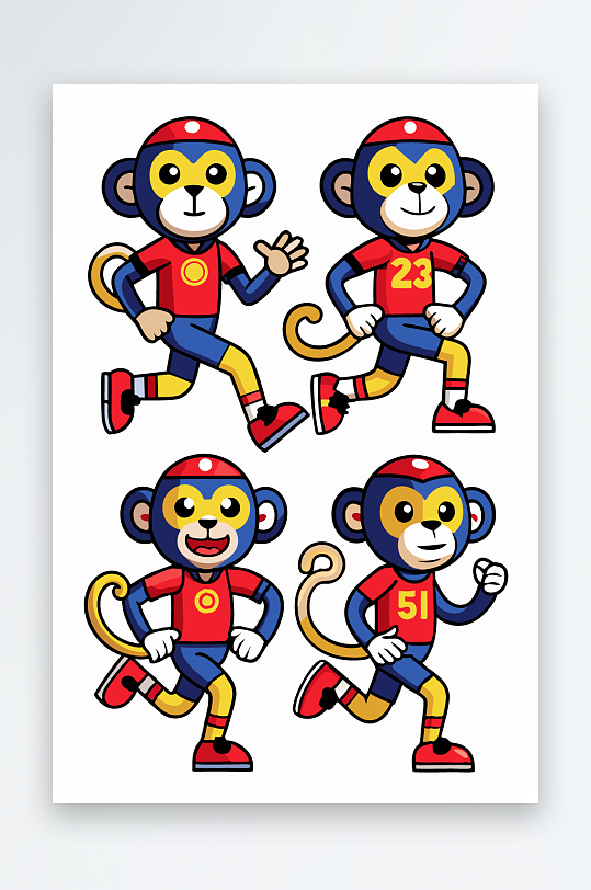 猴子矢量图标插画-众图网