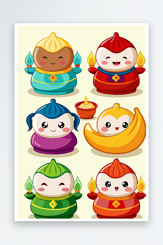 包子美食图标插画元素-众图网