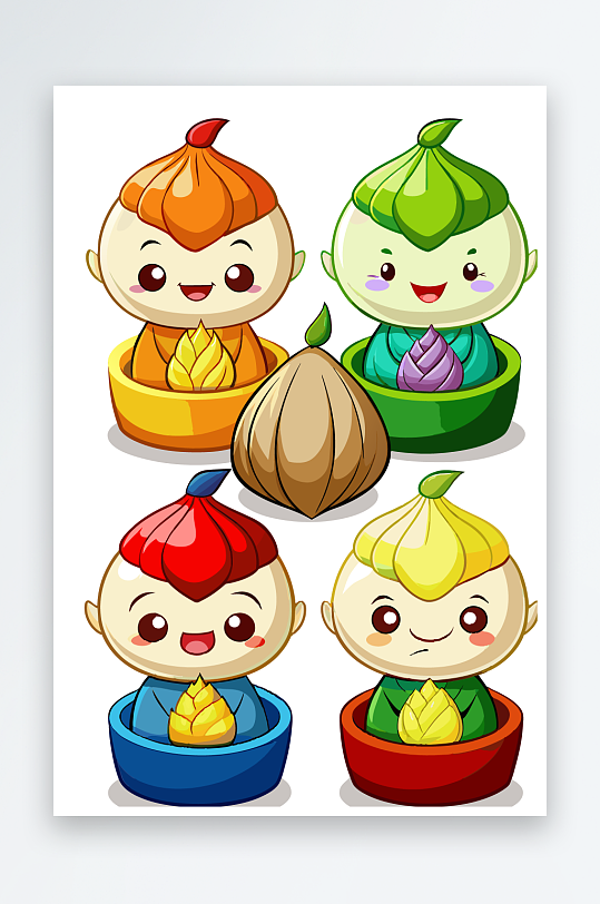 包子美食图标插画元素-众图网