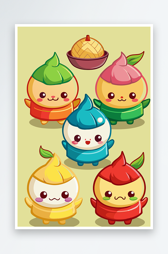 包子美食图标插画元素-众图网