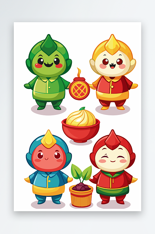 包子美食图标插画元素-众图网