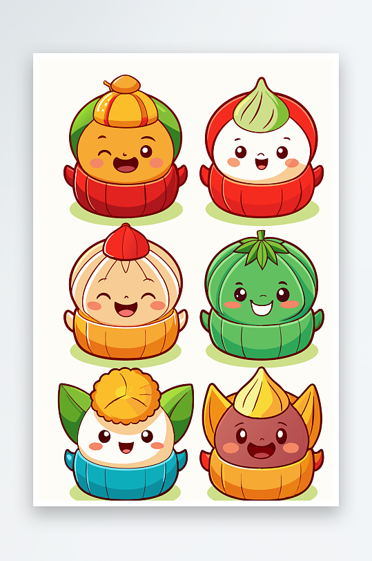 包子美食图标插画-众图网