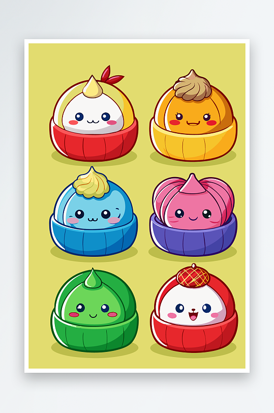 包子美食图标插画-众图网