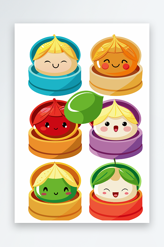 包子美食图标插画-众图网