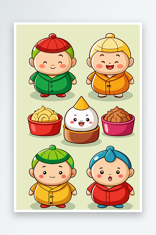 包子美食图标插画-众图网