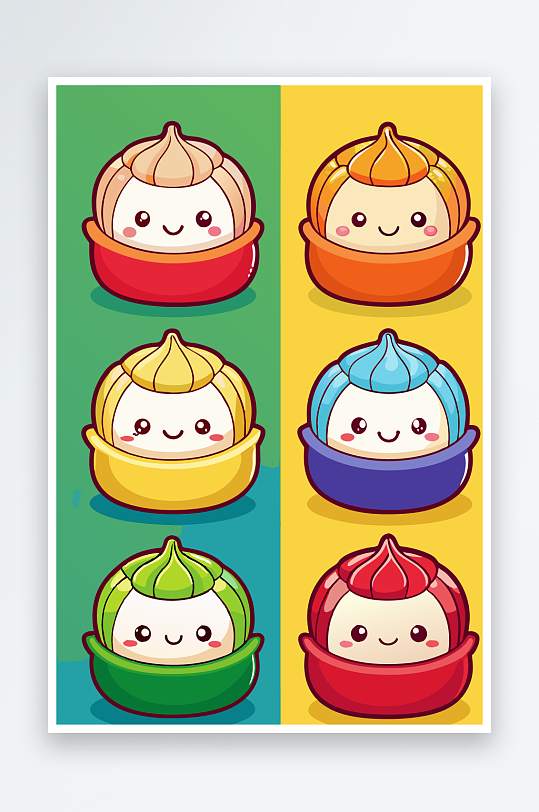 包子美食图标插画-众图网